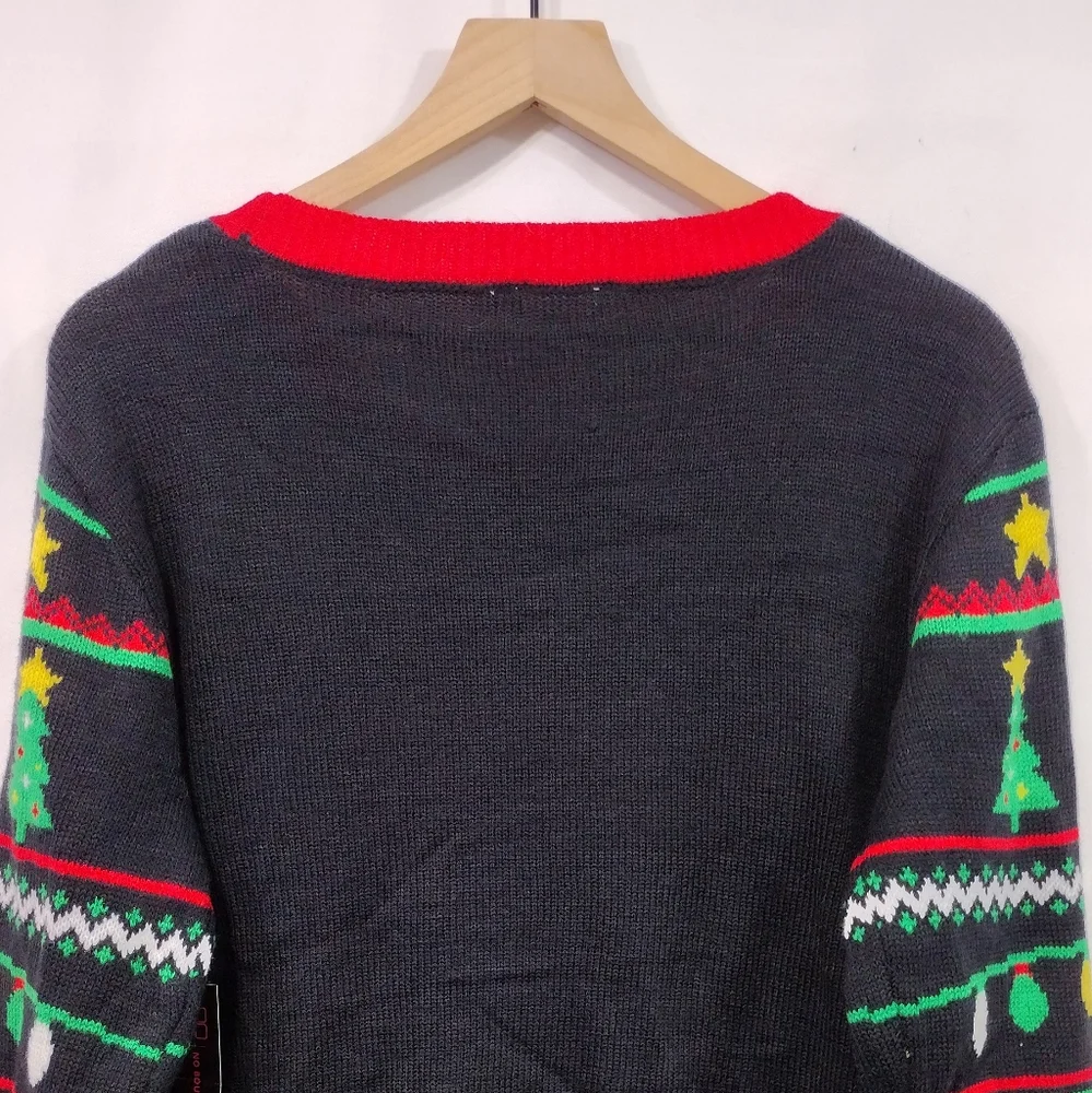 NWT No Boundaries Sequin Blessed Ugly Christmas Sweater Womens 3X Multicolor - Picture 7 of 10